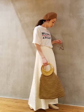 「Ungrid（アングリッド）のスクエアトゥサンダル（サンダル）」を使った、庄司　未菜美さん（レディース・159cm）の春コーディネート