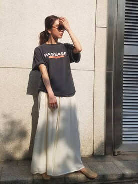 「Ungrid（アングリッド）のスクエアトゥサンダル（サンダル）」を使った、庄司　未菜美さん（レディース・159cm）の春コーディネート