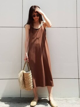 「Ungrid（アングリッド）のスクエアトゥサンダル（サンダル）」を使った、庄司　未菜美さん（レディース・159cm）の春コーディネート