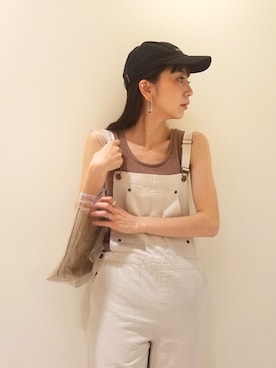 「Ungrid（アングリッド）のウォッシュワッフルタンクトップ（タンクトップ）」を使った、庄司　未菜美さん（レディース・159cm）の春コーディネート