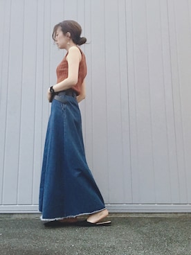 「FREAK'S STORE（フリークスストア）のアイテム（ベルト）」を使った、RIKAさん（レディース・168cm）の夏コーディネート