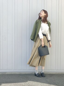 「FREAK'S STORE（フリークスストア）のアイテム（ベルト）」を使った、RIKAさん（レディース・168cm）の秋コーディネート