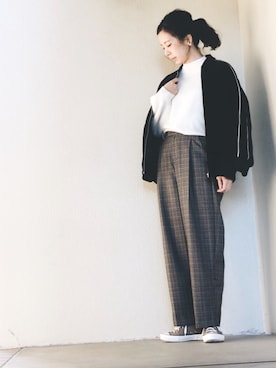 「EDITION（エディション）のアイテム（ブルゾン）」を使った、RIKAさん（レディース・168cm）の冬コーディネート