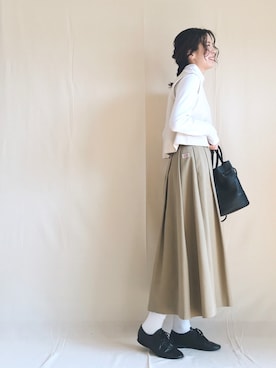 「FORK&SPOON（フォークアンドスプーン）のアイテム（バレエシューズ）」を使った、RIKAさん（レディース・168cm）の春コーディネート