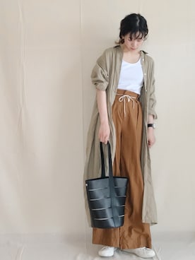 「アイテム（シャツワンピース）」を使った、RIKAさん（レディース・168cm・20代）の春コーディネート