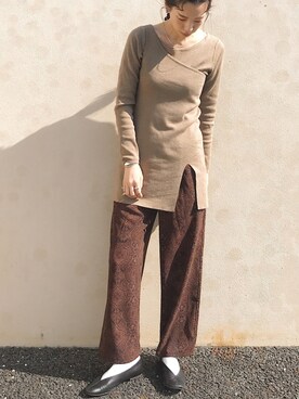 「RIBOU（リボウ）のアイテム」を使った、RIKAさん（レディース・168cm）の秋コーディネート