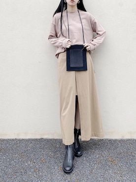 「reca（レカ）のアイテム（スウェット）」を使った、RIKAさん（レディース・168cm）の冬コーディネート