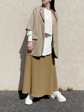 「Steven Alan（スティーブンアラン）のアイテム（スカート）」を使った、RIKAさん（レディース・168cm）の春コーディネート