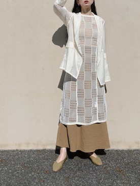 「Steven Alan（スティーブンアラン）のアイテム（スカート）」を使った、RIKAさん（レディース・168cm）の春コーディネート