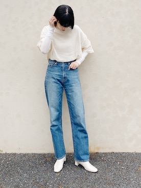 「NEWDOSE（ニュードーズ）のアイテム」を使った、RIKAさん（レディース・168cm）の春コーディネート