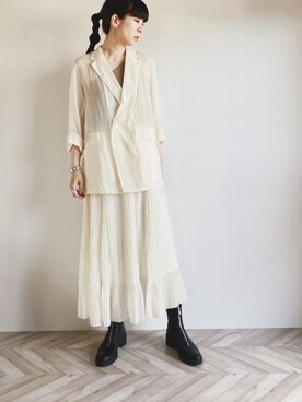 「Steven Alan（スティーブンアラン）のアイテム（その他アウター）」を使った、RIKAさん（レディース・168cm）の春コーディネート