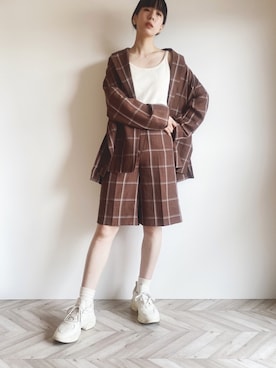 「FRUIT OF THE LOOM（フルーツオブザルーム）のアイテム」を使った、RIKAさん（レディース・168cm）の春コーディネート