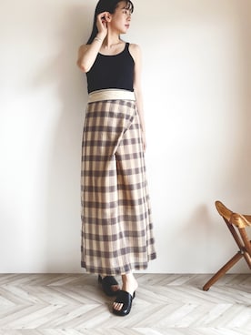 「FRUIT OF THE LOOM（フルーツオブザルーム）のアイテム」を使った、RIKAさん（レディース・168cm）の夏コーディネート