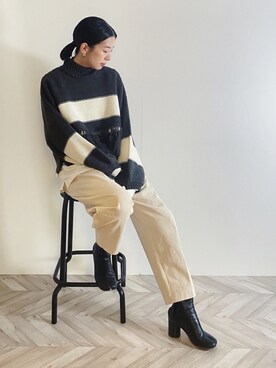 「Happy John（ハッピージョン）のアイテム」を使った、RIKAさん（レディース・168cm）の冬コーディネート