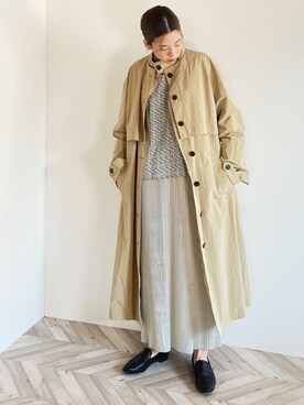 「TODAYFUL（トゥデイフル）のアイテム（トレンチコート）」を使った、RIKAさん（レディース・168cm）の冬コーディネート