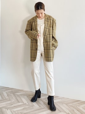 「TODAYFUL（トゥデイフル）のアイテム（オールインワン・サロペット）」を使った、RIKAさん（レディース・168cm）の春コーディネート