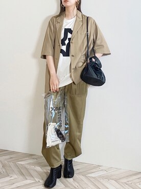 「JOSEPH（ジョセフ）のアイテム（バッグ）」を使った、RIKAさん（レディース・168cm）の春コーディネート