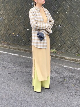 「INTER FACTORY（インターファクトリー）のアイテム（ワンピース/ドレス）」を使った、RIKAさん（レディース・168cm）の夏コーディネート