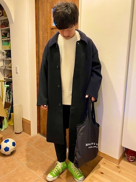 「AURALEE（オーラリー）のアイテム（スニーカー）」を使った、kei*さん（メンズ・179cm）の冬コーディネート