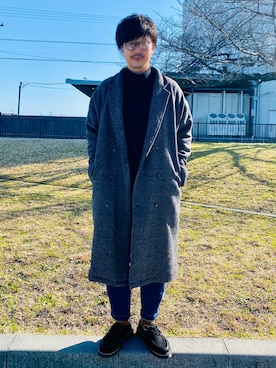 「アイテム（チェスターコート）」を使った、kei*さん（メンズ・179cm・40代）の冬コーディネート