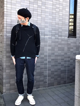 「ベレー帽推奨委員会」｜「アイテム（腕時計）」を使った、k!o!👶👶さん（メンズ・171cm）の春コーディネート