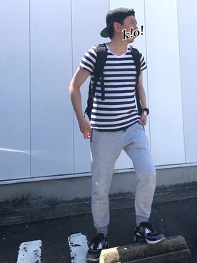 「スウエットパンツ」｜「アイテム（アナログ腕時計）」を使った、k!o!👶👶さん（メンズ・171cm）の夏コーディネート