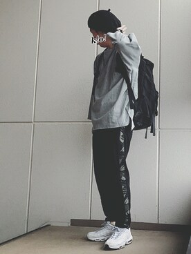 「ベレー帽推奨委員会」｜「アイテム（スラックス）」を使った、k!o!👶👶さん（メンズ・171cm）の秋コーディネート