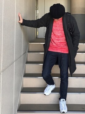 「SEVENDAYS=SUNDAY（セブンデイズサンデイ）のアイテム（チェスターコート）」を使った、k!o!👶👶さん（メンズ・171cm）の冬コーディネート