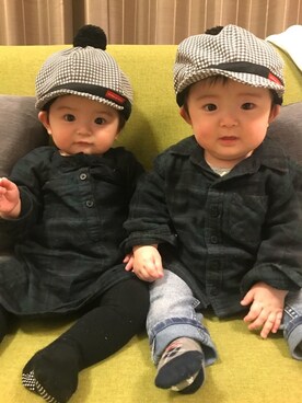「OLIVE des OLIVE（オリーブデオリーブ）のアイテム」を使った、k!o!👶👶さん（キッズ・70cm）の春コーディネート