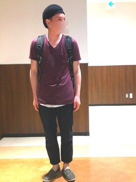 「ベレー帽推奨委員会」｜「アイテム（チノパンツ）」を使った、k!o!👶👶さん（メンズ・171cm）の秋コーディネート