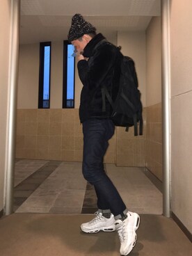 「無地党」｜「アイテム（ブルゾン）」を使った、k!o!👶👶さん（メンズ・171cm）の冬コーディネート