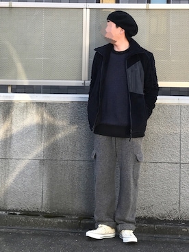 「Doシンプル部」｜「アイテム（ブルゾン）」を使った、k!o!👶👶さん（メンズ・171cm）の冬コーディネート