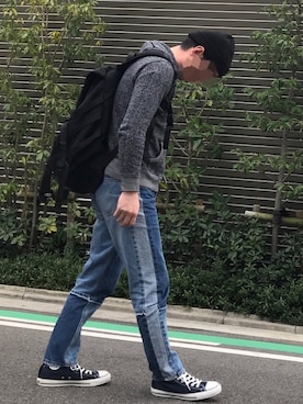 「無地党」｜「アイテム（ニットキャップ/ビーニー）」を使った、k!o!👶👶さん（メンズ・171cm）の冬コーディネート