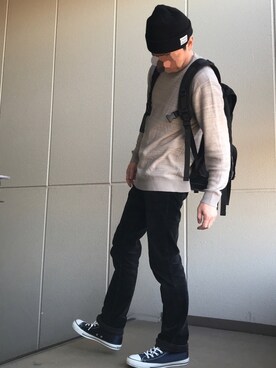 「無地党」｜「アイテム（ニットキャップ/ビーニー）」を使った、k!o!👶👶さん（メンズ・171cm）の春コーディネート