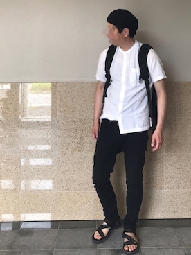 「ベレー帽推奨委員会」｜「アイテム（サンダル）」を使った、k!o!👶👶さん（メンズ・170cm）の夏コーディネート