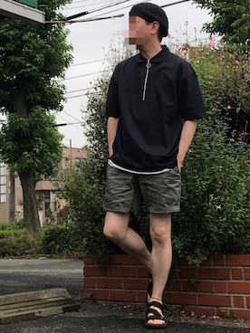 「ベレー帽推奨委員会」｜「アイテム（サンダル）」を使った、k!o!👶👶さん（メンズ・171cm）の夏コーディネート
