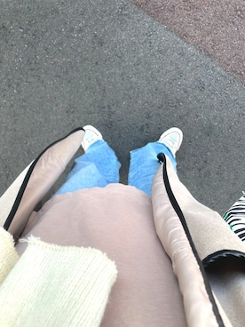 「SpRay（スプレイ）のアイテム（ノーカラーコート）」を使った、yukaさん（レディース・153cm）の冬コーディネート