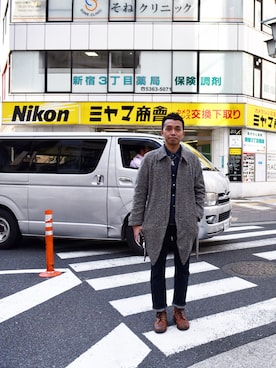 「Pherrow's（フェローズ）のアイテム（シャツ/ブラウス）」を使った、83saneZさん（メンズ・173cm）の冬コーディネート