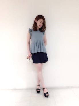 「Supreme.La.La.（シュープリームララ）のアイテム（パンツ）」を使った、Kana Takeyachiさん（レディース・159cm）の夏コーディネート