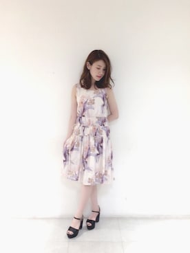 「涼しげ」｜「アイテム（ワンピース/ドレス）」を使った、Kana Takeyachiさん（レディース・159cm）の夏コーディネート