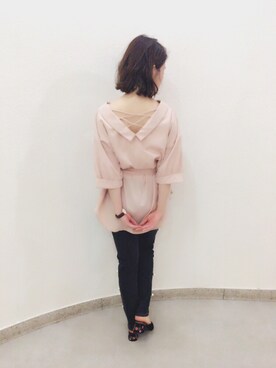 「Supreme.La.La.（シュープリームララ）のアイテム（パンツ）」を使った、Kana Takeyachiさん（レディース・159cm）の夏コーディネート