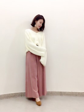 「Supreme.La.La.（シュープリームララ）のアイテム（パンツ）」を使った、Kana Takeyachiさん（レディース・159cm）の秋コーディネート