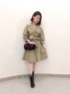 「Supreme.La.La.（シュープリームララ）のアイテム（ワンピース/ドレス）」を使った、Kana Takeyachiさん（レディース・159cm）の秋コーディネート