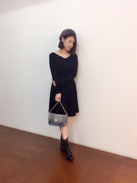 「Supreme.La.La.（シュープリームララ）のアイテム（ワンピース/ドレス）」を使った、Kana Takeyachiさん（レディース・159cm）の秋コーディネート