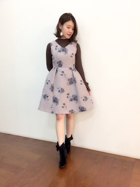 「Supreme.La.La.（シュープリームララ）のアイテム（ワンピース/ドレス）」を使った、Kana Takeyachiさん（レディース・159cm）の秋コーディネート