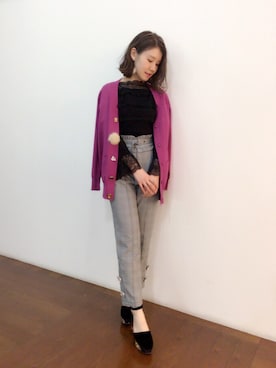 「Supreme.La.La.（シュープリームララ）のアイテム（パンツ）」を使った、Kana Takeyachiさん（レディース・159cm）の秋コーディネート