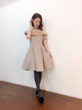「Supreme.La.La.（シュープリームララ）のアイテム（ワンピース/ドレス）」を使った、Kana Takeyachiさん（レディース・159cm）の冬コーディネート