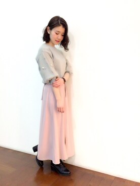 「Supreme.La.La.（シュープリームララ）のアイテム（スカート）」を使った、Kana Takeyachiさん（レディース・159cm）の冬コーディネート