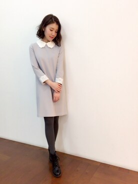 「Supreme.La.La.（シュープリームララ）のアイテム（ワンピース/ドレス）」を使った、Kana Takeyachiさん（レディース・159cm）の冬コーディネート