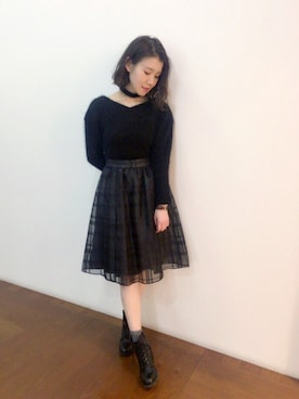 「Supreme.La.La.（シュープリームララ）のアイテム（ワンピース/ドレス）」を使った、Kana Takeyachiさん（レディース・159cm）の冬コーディネート